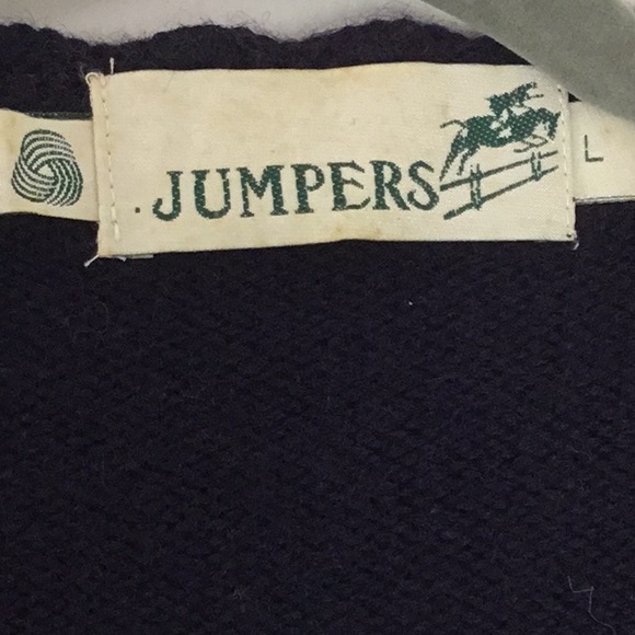 Jumpers 100%Wool Navy Floral Embroidered Knit Sweater Retro Whimsigoth Farmhouse - Picture 2 of 8